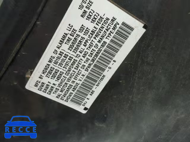 2008 HONDA ODYSSEY LX 5FNRL38238B001808 image 9