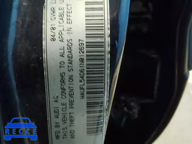 2001 AUDI A8 QUATTRO WAUFL54D61N012697 image 9