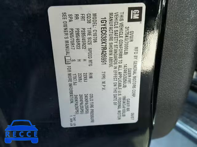 2007 CADILLAC ESCALADE L 1GYEC638X7R426991 Bild 9