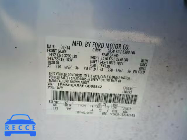 2014 FORD EXPLORER P 1FM5K8AR8EGB85842 Bild 9