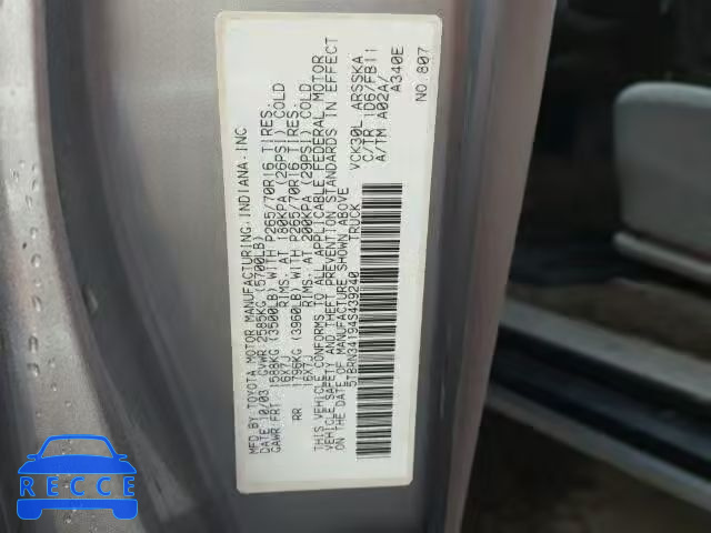 2004 TOYOTA TUNDRA ACC 5TBRN34194S439240 image 9
