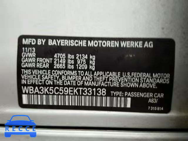 2014 BMW 328D XDRIV WBA3K5C59EKT33138 image 9