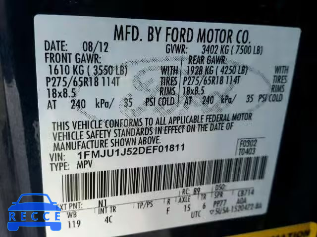 2013 FORD EXPEDITION 1FMJU1J52DEF01811 image 9