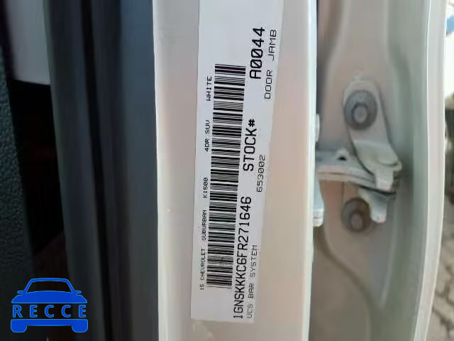 2015 CHEVROLET K1500 SUBU 1GNSKKKC6FR271646 image 9