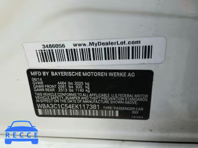 2014 BMW 328I SULEV WBA3C1C54EK117381 Bild 9