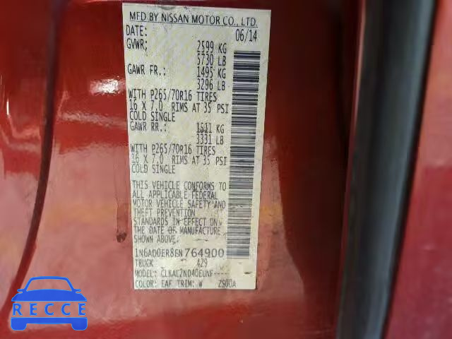 2014 NISSAN FRONTIER S 1N6AD0ER8EN764900 image 9