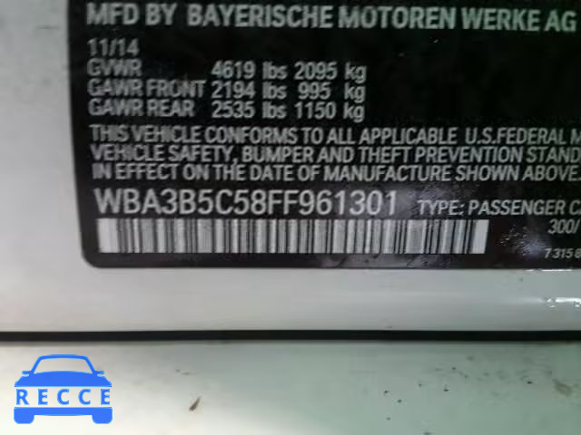 2015 BMW 328XI SULE WBA3B5C58FF961301 image 9