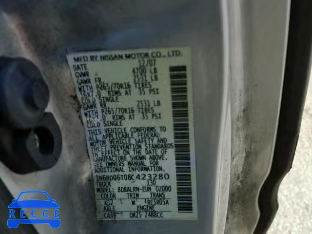 2008 NISSAN FRONTIER X 1N6BD06T08C423280 image 9