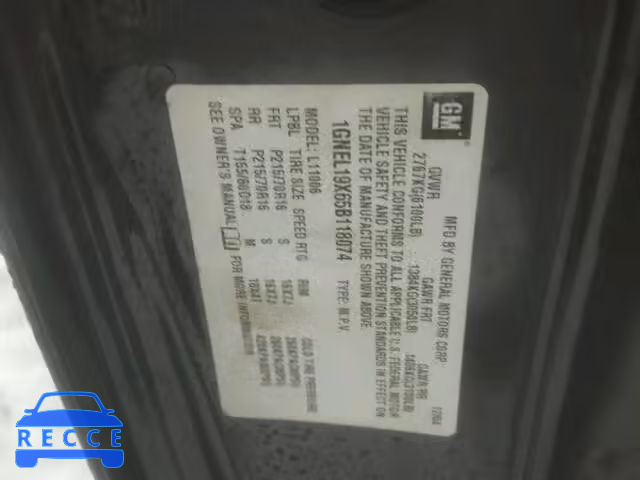 2005 CHEVROLET ASTRO VAN 1GNEL19X65B118074 image 9