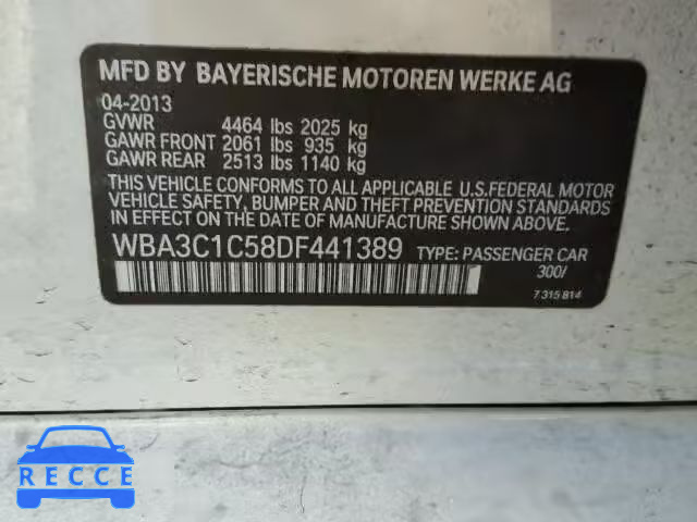 2013 BMW 328I SULEV WBA3C1C58DF441389 image 9