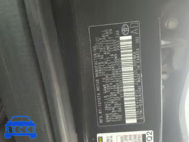 2005 TOYOTA MATRIX 2T1KR32E55C491705 image 9