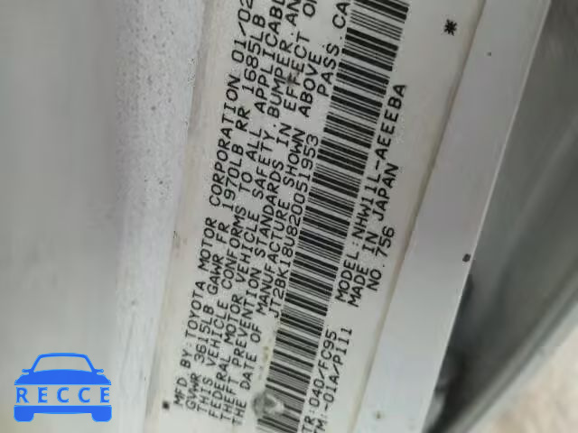 2002 TOYOTA PRIUS JT2BK18U820051953 image 9