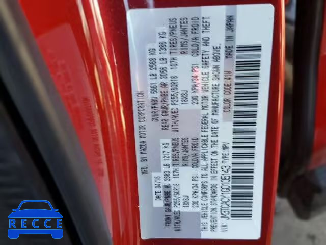 2016 MAZDA CX-9 TOURI JM3TCACY1G0105143 image 9