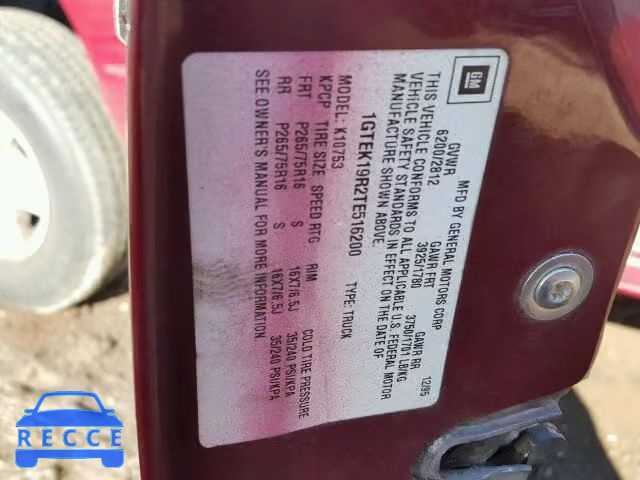 1996 GMC SIERRA K15 1GTEK19R2TE516200 image 9