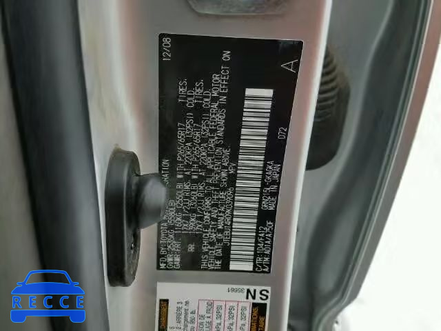 2009 TOYOTA 4RUNNER SR JTEBU14R09K039096 image 9