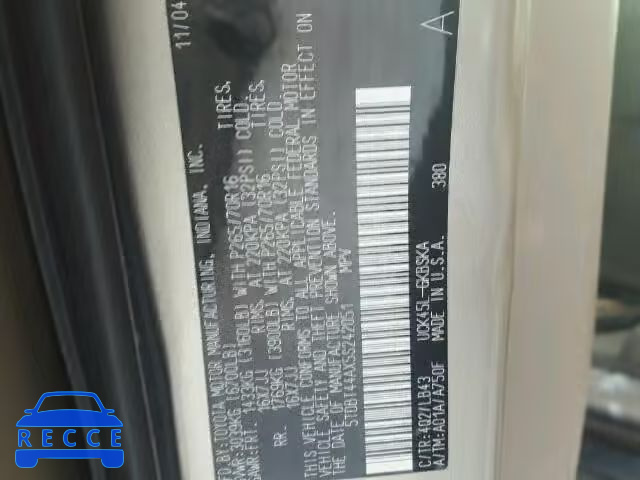 2005 TOYOTA SEQUOIA SR 5TDBT44AX5S242051 image 9