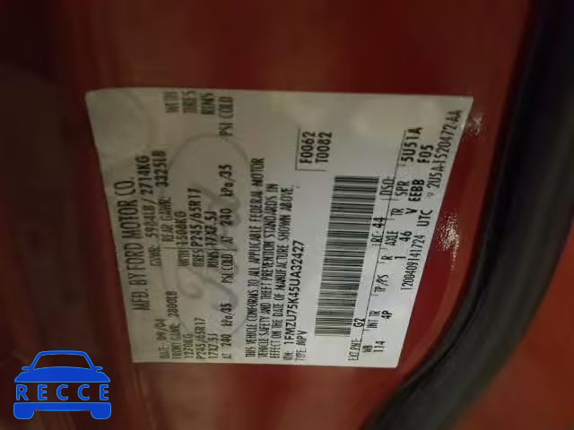 2005 FORD EXPLORER L 1FMZU75K45UA32427 image 9