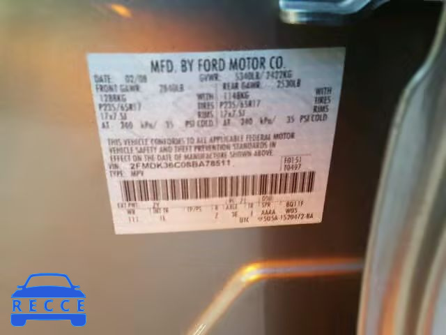 2008 FORD EDGE SE 2FMDK36C08BA78511 зображення 9