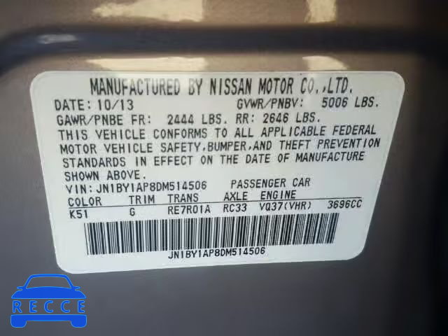 2013 INFINITI M37 JN1BY1AP8DM514506 Bild 9