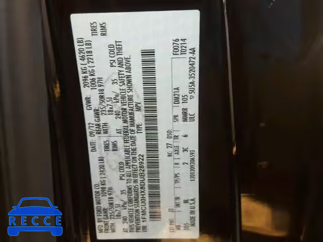 2013 FORD ESCAPE SEL 1FMCU0HX8DUB28922 image 9