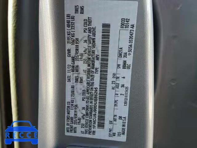 2013 FORD ESCAPE TIT 1FMCU9J90DUB86295 image 9