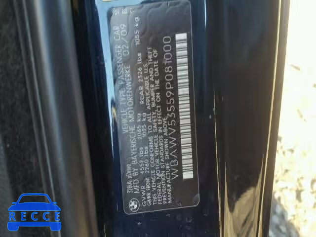 2009 BMW 328XI SULE WBAWV53559P081000 зображення 9