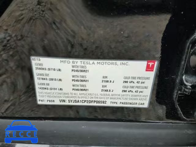 2013 TESLA MODEL S 5YJSA1CP2DFP06592 зображення 9