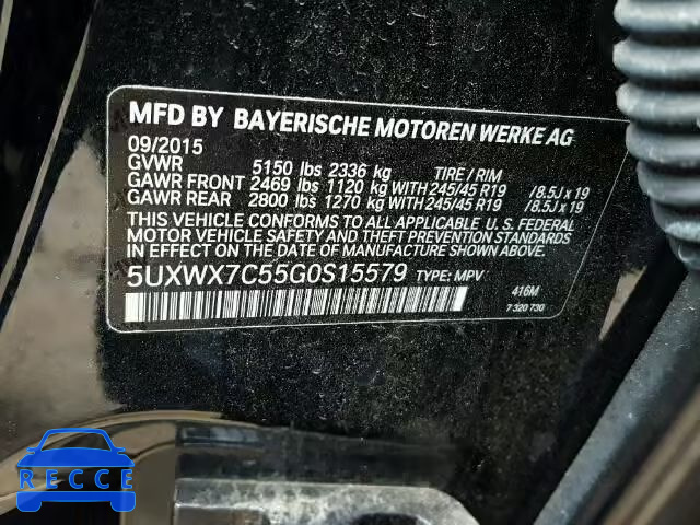 2016 BMW X3 XDRIVE3 5UXWX7C55G0S15579 Bild 9