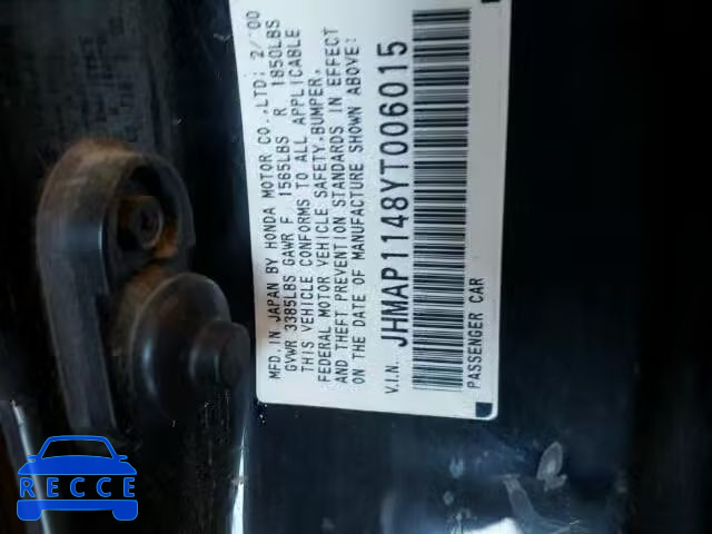 2000 HONDA S2000 JHMAP1148YT006015 image 9