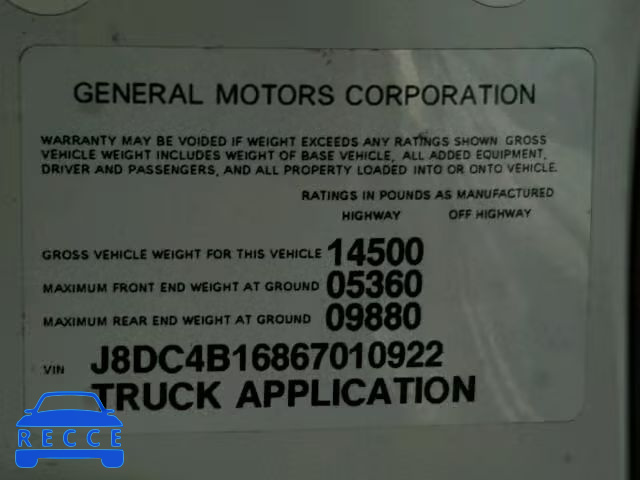 2006 GMC W4500 W450 J8DC4B16867010922 зображення 9