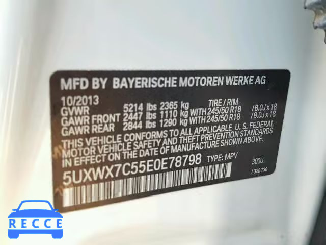 2014 BMW X3 XDRIVE3 5UXWX7C55E0E78798 image 9