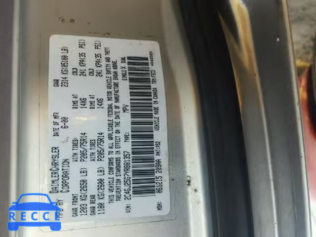 2000 CHRYSLER VOYAGER 2C4GJ25G7YR881357 image 9