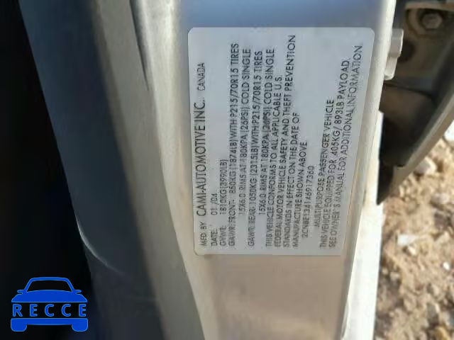 2004 CHEVROLET TRACKER 2CNBE134146917360 image 9