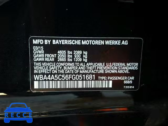 2015 BMW 428I GRAN WBA4A5C56FG051681 image 9