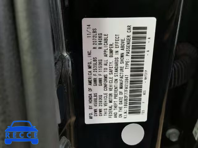 2015 ACURA TLX ADVANC 19UUB2F77FA010847 image 9