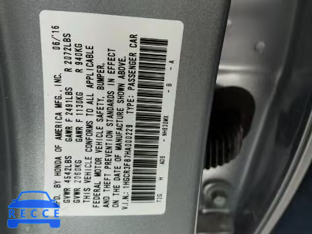 2017 HONDA ACCORD EXL 1HGCR3F87HA000229 Bild 9