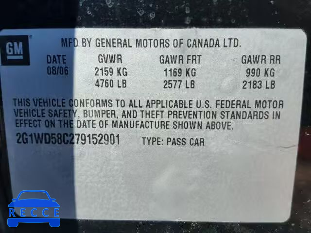 2007 CHEVROLET IMPALA SUP 2G1WD58C279152901 image 9