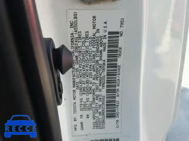 2006 TOYOTA TACOMA 5TENX22N06Z199162 image 9