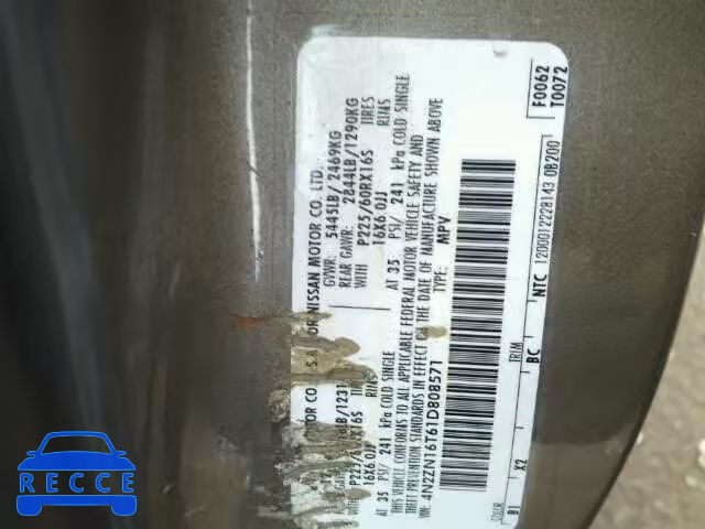 2001 NISSAN QUEST SE 4N2ZN16T61D808571 image 9