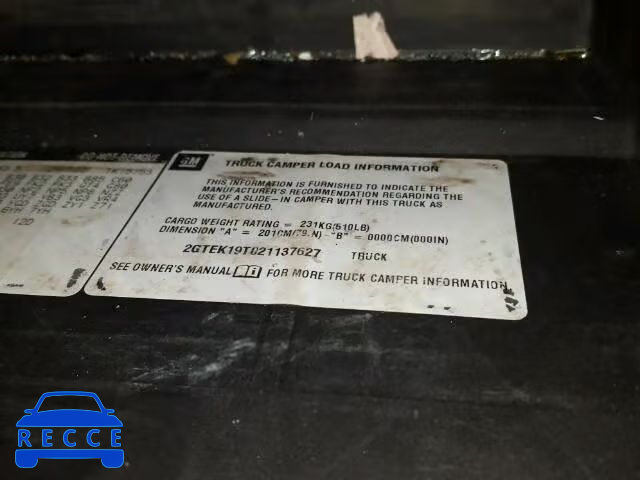 2002 GMC SIERRA K15 2GTEK19T021137627 image 9