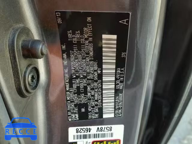 2014 TOYOTA SIENNA XLE 5TDYK3DC4ES410470 image 9