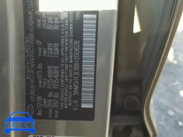 2008 HYUNDAI SANTA FE S 5NMSH13E88H200828 image 9