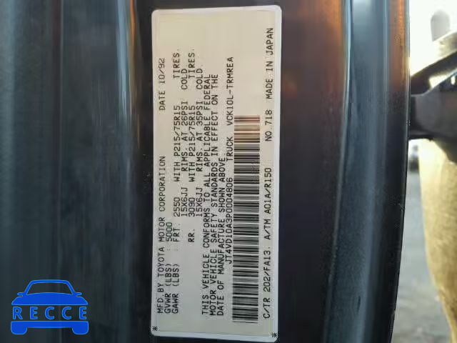 1993 TOYOTA T100 JT4VD10A3P0004806 Bild 9
