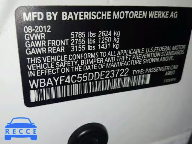 2013 BMW 740LXI WBAYF4C55DDE23722 image 9