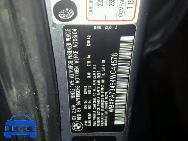 2004 BMW X3 2.5 WBXPA73454WC44576 image 9