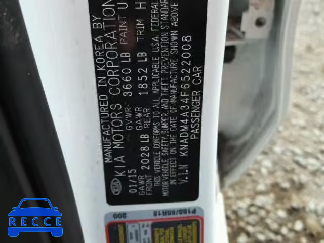 2015 KIA RIO LX KNADM4A34F6522008 image 9