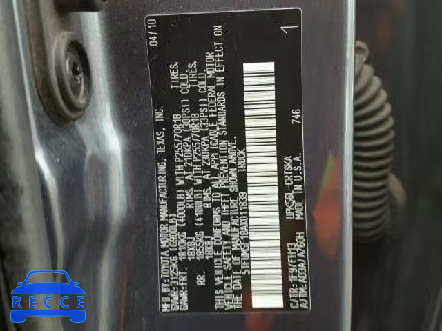 2010 TOYOTA TUNDRA DOU 5TFUM5F18AX011839 image 9