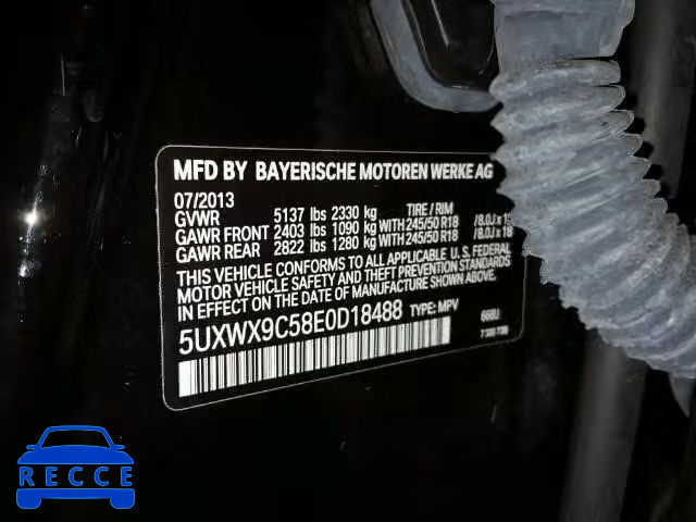 2014 BMW X3 XDRIVE2 5UXWX9C58E0D18488 image 9