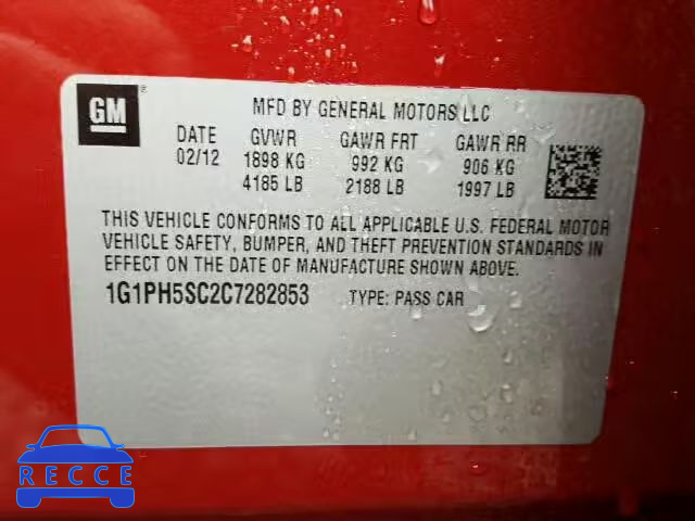 2012 CHEVROLET CRUZE LTZ 1G1PH5SC2C7282853 image 9