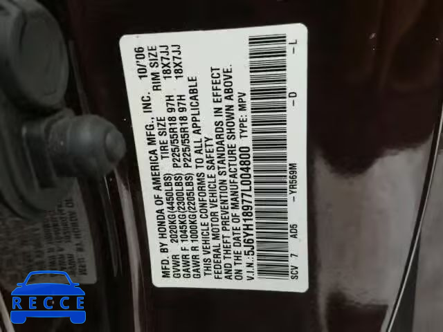 2007 HONDA ELEMENT SC 5J6YH18977L004800 image 9